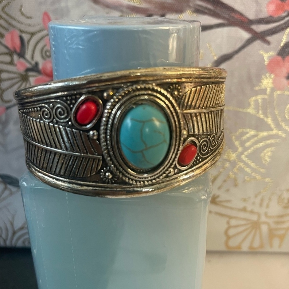 Bohemian Gold and Turquoise Bracelet